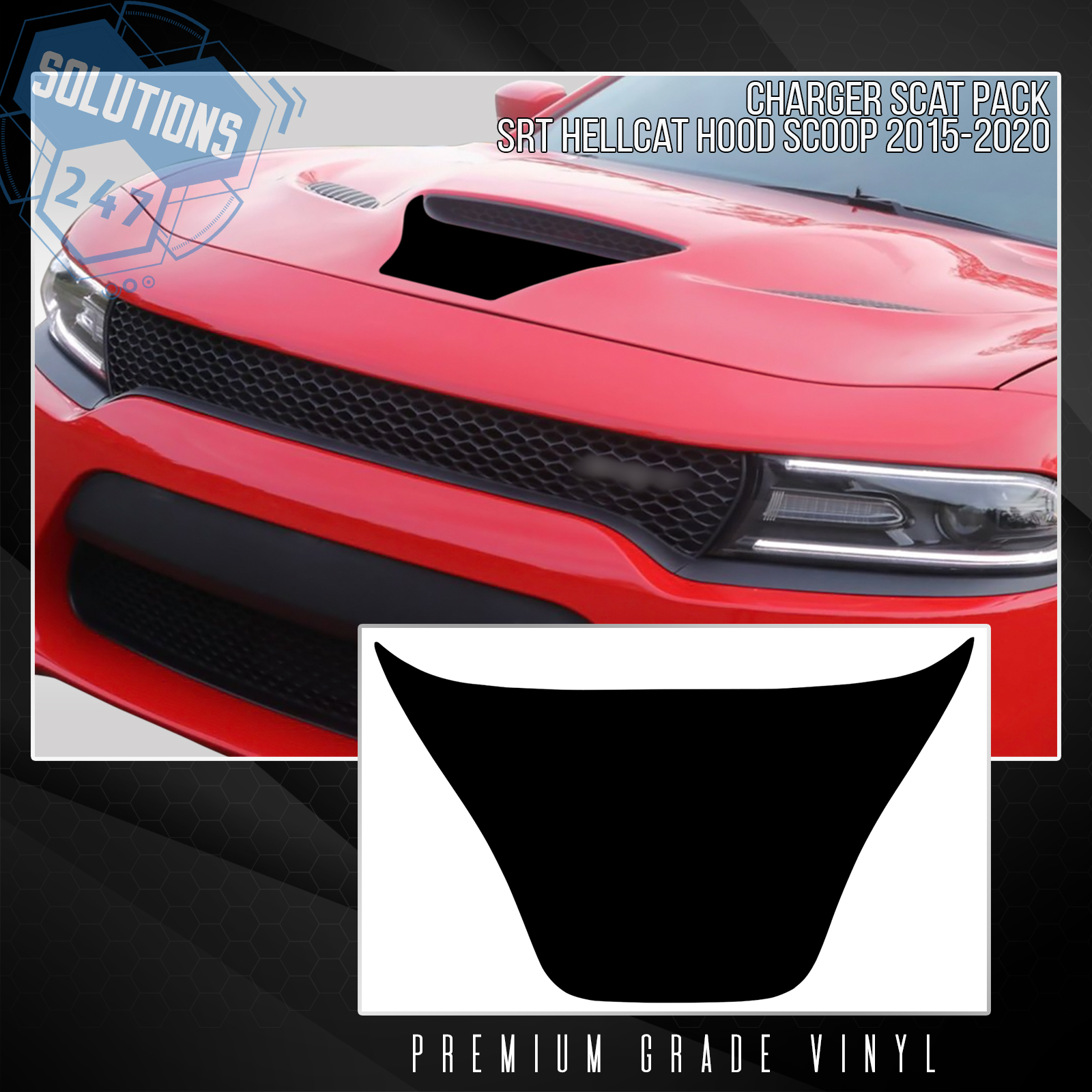 For 20152020 Charger Scat Pack Hellcat SRT Hood Scoop Vinyl Decal